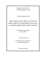 Thực trạng cầu sử dụng và cung cấp dịch vụ quản lý tăng huyết áp tại 2 xã của huyện thông nông, tỉnh cao bằng