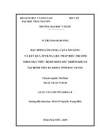Đặc điểm lâm sàng, cận lâm sàng và kết quả áp dụng liệu pháp điều trị sớm theo mục tiêu ở bệnh nhân sốc nhiễm khuẩn tại bệnh viện đa khoa tỉnh bắc giang 