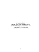 DỰ THẢO BÁO CÁO THUYẾT MINH TỔNG HỢP ĐIỀU CHỈNH QUY HOẠCH SỬ DỤNG ĐẤT ĐẾN NĂM 2020 HUYỆN LẮK – TỈNH ĐẮK LẮK