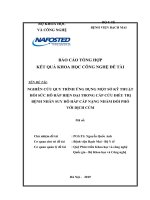 NGHIÊN CỨU QUY TRÌNH ỨNG DỤNG MỘT SỐ KỸ THUẬT HỒI SỨC HÔ HẤP HIỆN ĐẠI TRONG CẤP CỨU ĐIỀU TRỊ BỆNH NHÂN SUY HÔ HẤP CẤP NẶNG NHẰM ĐỐI PHÓ VỚI DỊCH CÚM