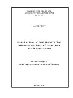 Quản lý an toàn lao động trong thi công công trình tại công ty cổ phần cơ điện và xây dựng việt nam 