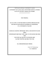 Đánh giá chương trình học tiếng anh chuyên ngành theo mô hình kết hợp trực tiếp  trực tuyến dành cho sinh viên năm thứ hai chuyên ngành hóa học tại một trường đại học  