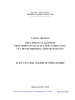 Thực trạng và giải pháp phát triển sản xuất lúa nếp cái hoa vàng của huyện định hóa, tỉnh thái nguyên 