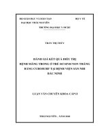 Đánh giá kết quả điều trị bệnh màng trong ở trẻ sơ sinh non tháng bằng curosurf tại bệnh viện sản nhi bắc ninh 