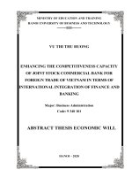Nâng cao năng lực cạnh tranh của NHTMCP ngoại thương việt nam trong điều kiện hội nhập quốc tế về tài chính – ngân hàng tt tieng anh 