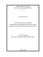 An ninh nguồn nước sinh hoạt trên địa bàn quận ba đình, hà nội thực trạng, giải pháp và những thách thức trong tương lai  