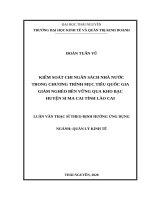 Kiểm soát chi ngân sách nhà nước trong chương trình mục tiêu quốc gia giảm nghèo bền vững qua kho bạc huyện si ma cai tỉnh lào cai 