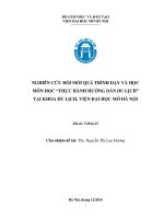Nghiên cứu đổi mới quá trình dạy và học môn học  thực hành hướng dẫn du lịch  tại khoa du lịch, viện đại học mở hà nội 