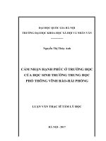 Cảm nhận hạnh phúc ở trường học của học sinh trường THPT vĩnh bảo  hải phòng  