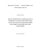 Đề xuất giải pháp nâng cao hiệu quả quản lý chi phí đầu tư xây dựng công trình tại ban quản lý dự án đầu tư xây dựng công trình nông nghiệp và phát triển nông thôn tỉnh ninh bình 