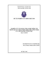 Nghiên cứu ứng dụng công nghệ thông tin trong quản lý hoạt động khoa học công nghệ của viện đại học mở hà nội 