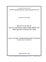 Quản lý các dự án đầu tư ứng dụng công nghệ thông tin trên địa bàn tỉnh quảng ninh 