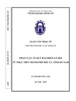 Pháp luật về quỹ bảo hiểm xã hội từ thực tiễn thành phố phủ lý , tỉnh hà nam 