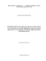 Giải pháp nâng cao năng lực quản lý dự án đầu tư xây dựng các công trình hạ tầng kỹ thuật khu dân cư của trung tâm phát triển quỹ đất tỉnh bình thuận 