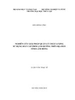 Nghiên cứu giải pháp quản lý chất lượng sử dụng đất cấp phối làm đường trên địa bàn tỉnh lâm đồng 