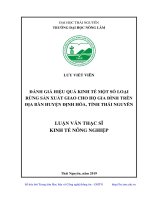 Đánh giá hiệu quả kinh tế một số loại rừng sản xuất giao cho hộ gia đình trên địa bàn huyện định hóa, tỉnh thái nguyên 