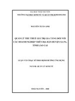 Quản lý thu thuế giá trị gia tăng đối với các doanh nghiệp trên địa bàn huyện sa pa, tỉnh lào cai 