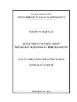 Quản lý đầu tư xây dựng cơ bản trên địa bàn huyện đồng hỷ, tỉnh thái nguyên 