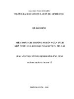 Kiểm soát chi thường xuyên ngân sách nhà nước qua kho bạc nhà nước si ma cai 