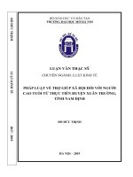 Pháp luật về trợ giúp xã hội đối với người cao tuổi từ thực tiễn huyện xuân trường, tỉnh nam định 
