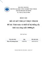 Tính toán và thiết kế hệ thống sấy khô rau công suất 1000kgh 