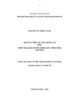 Quản lý đầu tư xây dựng cơ bản trên địa bàn huyện đồng hỷ, tỉnh thái nguyên 