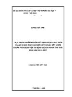 Thực trạng nhiễm khuẩn phổi bệnh viện và đặc điểm kháng kháng sinh của một số vi khuẩn gây nhiễm khuẩn phổi bệnh viện tại bệnh viện đa khoa tỉnh thái bình năm 2016 2017 