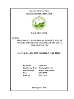 Thực trạng và giải pháp đa dạng hóa sinh kế nông hộ trên địa bàn xã ký phú, huyện đại từ, tỉnh thái nguyên 