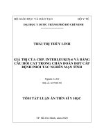 Giá trị của CRP, interleukin 6 và bảng câu hỏi CAT trong chẩn đoán đợt cấp bệnh phổi tắc nghẽn mạn tính tt 