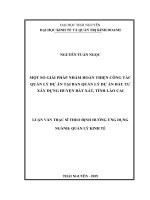 Một số giải pháp nhằm hoàn thiện công tác quản lý dự án tại ban quản lý dự án đầu tư xây dựng huyện bát xát, tỉnh lào cai 