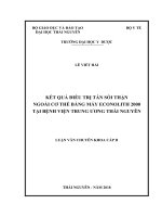 Kết quả điều trị tán sỏi thận ngoài cơ thể bằng máy econolith 2000 tại bệnh viện trung ương thái nguyên 
