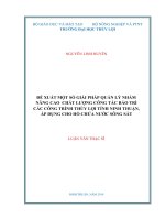 Đề xuất một số giải pháp quản lý nhằm nâng cao chất lượng công tác bảo trì cho các công trình thủy lợi tỉnh ninh thuận, áp dụng cho hồ chứa nước sông sắt 
