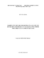 Nghiên cứu mức độ ảnh hưởng của các yếu tố rủi ro đến chi phí đầu tư xây dựng công trình thủy điện vừa và nhỏ ở việt nam 