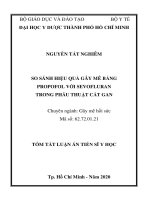 So sánh hiệu quả gây mê bằng propofol với sevofluran trong phẫu thuật cắt gan tt 