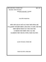 Mối liên quan giữa sự thay đổi nồng độ NT pro BNP với diễn biến lâm sàng và siêu âm tim trên bệnh nhân suy tim tâm thu có bệnh tim thiếu máu cục bộ tại bệnh viện trung ương thái nguyên 