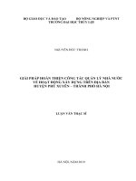 Giải pháp hoàn thiện công tác quản lý nhà nước về hoạt động xây dựng trên địa bàn huyện phú xuyên, thành phố hà nội 