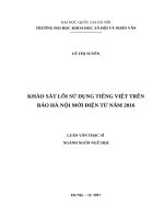 Khảo sát lỗi sử dụng tiếng việt trên báo hà nội mới điện tử năm 2016 