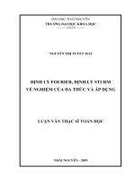 Định lý fourier, định lý sturm về nghiệm của đa thức và áp dụng 