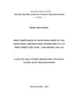 Phát triển dịch vụ ngân hàng điện tử tại ngân hàng thương mại cổ phần đầu tư và phát triển việt nam   chi nhánh lào cai 