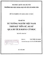 Tư tưởng người việt nam thời kỳ tiền sử, sơ sử qua di tích khảo cổ học 
