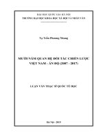 Mười năm quan hệ đối tác chiến lược việt nam ấn độ (2007   2017) 