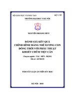 Luận án tiến sĩ Y học: Đánh giá kết quả chỉnh hình màng nhĩ xương con đồng thời với phẫu thuật khoét chũm tiệt căn