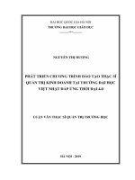 Phát triển chương trình đào tạo thạc sĩ quản trị kinh doanh tại trường đại học việt nhật đáp ứng thời đại 4 0 