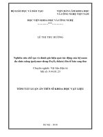Tóm tắt Luận án tiến sĩ Khoa học vật liệu: Nghiên cứu chế tạo và đánh giá hiệu quả tác động của hệ nano đa chức năng (polymer-drugFe3O4-folate) lên tế bào ung thư