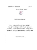 Thực trạng nuôi dưỡng tĩnh mạch và một số kết quả nhân trắc, cận lâm sàng của người bệnh tại khoa ngoại tổng hợp bệnh viện đại học y hà nội năm 2018 2019 