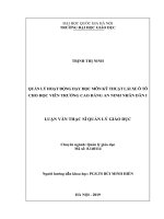 Quản lý hoạt động dạy học môn kỹ thuật lái xe ô tô cho học viên trường cao đẳng an ninh nhân dân i 