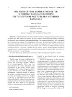 The myth of “the earlier the better” in foreign language learning or the optimal age to learn a foreign language