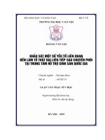 Khảo sát một số yếu tố liên quan đến làm tổ thất bại liên tiếp sau chuyển phôi tại trung tâm hỗ trợ sinh sản quốc gia 