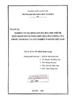 Nghiên cứu đa hình gen mã hóa thụ thể hệ thần kinh trung ương điều hòa hoạt động của thuốc giảm đau và gây nghiện ở người việt nam 