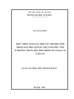 Phát triển năng lực hợp tác cho học sinh trong dạy học lịch sử việt nam (1930 – 1975) ở trường trung học phổ thông số 2 si ma cai lào cai 